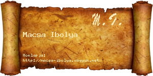 Macsa Ibolya névjegykártya
